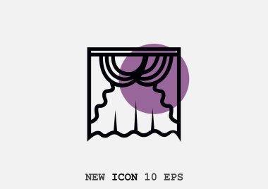 Perdeleri web simgesi. vektör tasarımı 