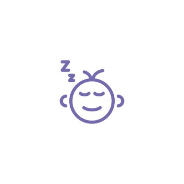 siluet Basit çizgiler içinde uyuyan bebek