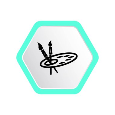 Boya fırçaları paletle sanat