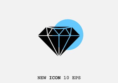 Elmas web simge, lüks konsepti, anahat vektör çizim