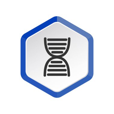 DNA Genetik web simgesi, anahat vektör çizim