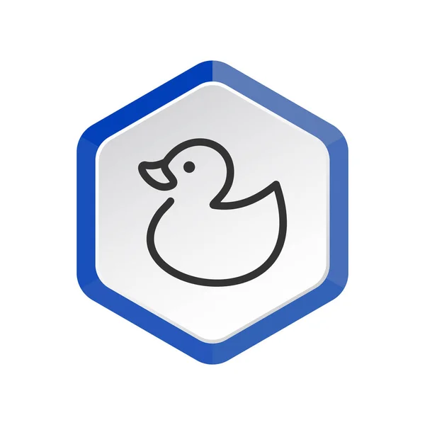Toy Duckling Esboço Web Ícone Ilustração Vetorial — Vetor de Stock
