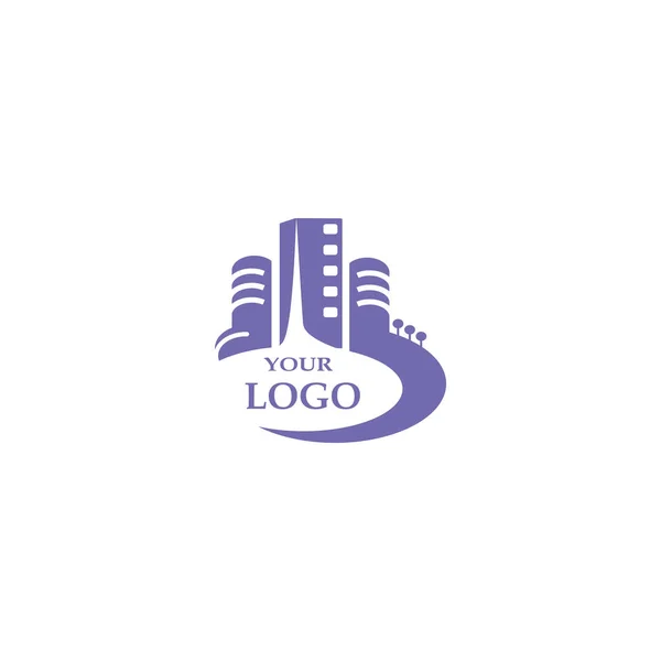 Logo Degli Edifici Della Città Vostra Azienda Illustrazione Vettoriale Del — Vettoriale Stock