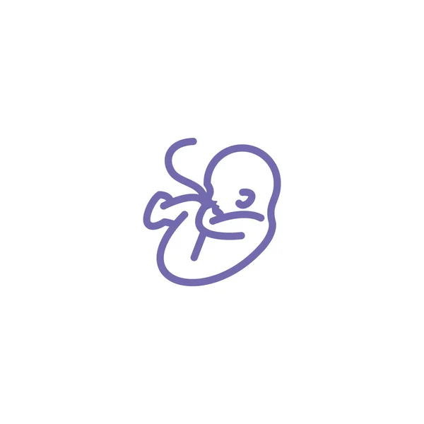Baby Symbool Eenvoudige Lijnen Omtrek Vectorillustratie — Stockvector