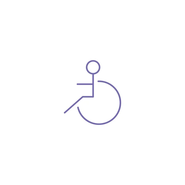 Behinderte Rollstuhl Einfaches Symbol Umrissvektorillustration — Stockvektor