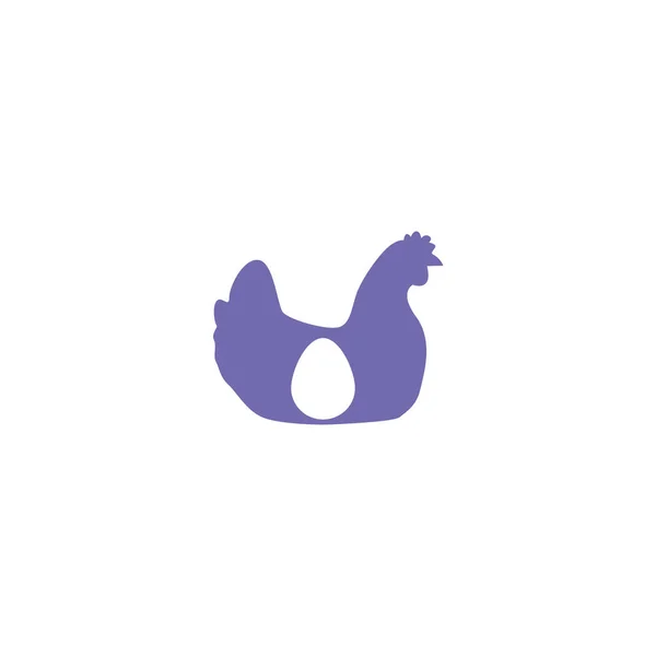 Κότα Αυγό Μέσα Αυτήν Σιλουέτα Απλή Διανυσματικά Εικονογράφηση — Διανυσματικό Αρχείο