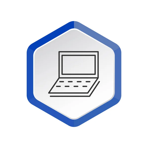 Ícone Web Laptop Simples Ilustração Vetor Esboço — Vetor de Stock