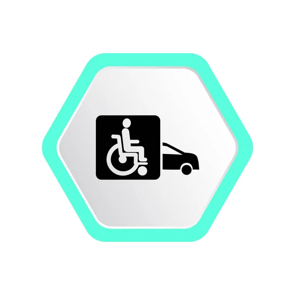 Voor Handicap Auto Pictogram Vectorillustratie — Stockvector