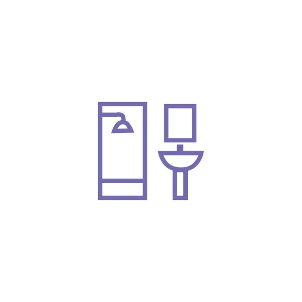 Icône plate salle de bain — Image vectorielle