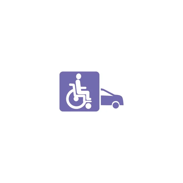 Voor Handicap Auto Pictogram Vectorillustratie — Stockvector