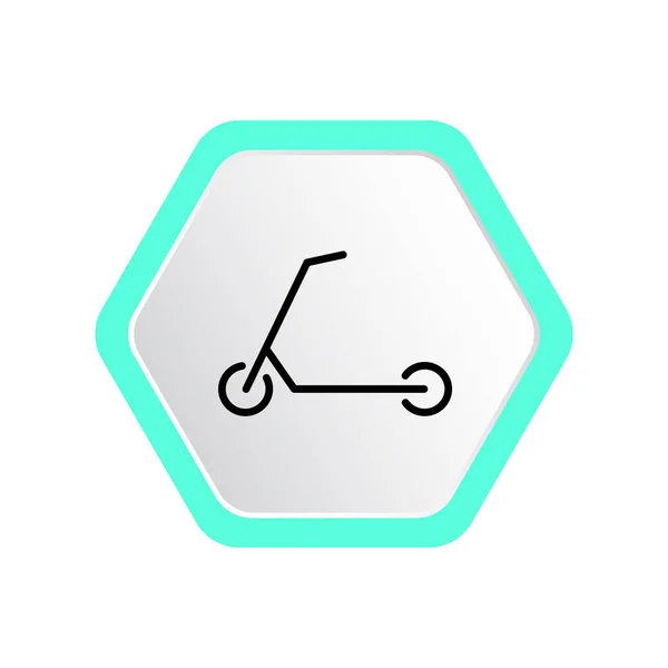 Scooter Voor Kinderen Pictogram Overzicht Vectorillustratie — Stockvector