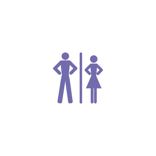 WC icon with gender signs — Stock Vector