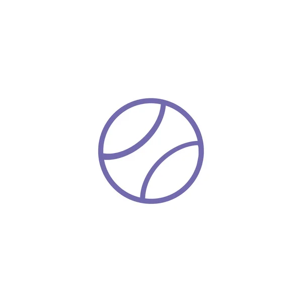 テニス ボールの細い線のアイコン ベクトル イラスト — ストックベクタ