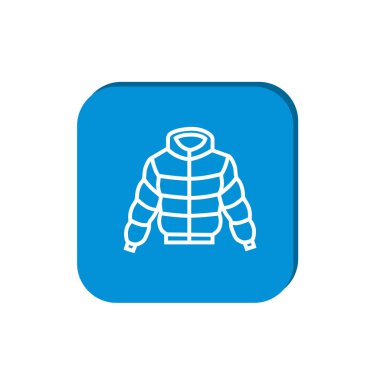 Kış ceket düz simgesi, vektör, illüstrasyon