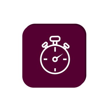 Basit kronometre web simgesi, anahat vektör çizim
