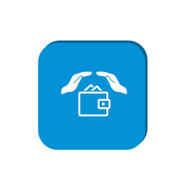 Basit cüzdan web simgesi, anahat vektör çizim