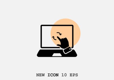 Basit dizüstü web simgesi, anahat vektör çizim