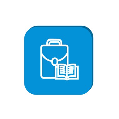 okul sırt çantası, vektör çizim silueti