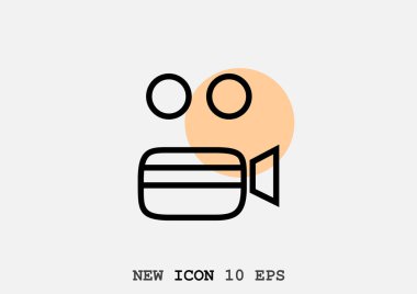 video kamera ikonu vektör illüstrasyonu