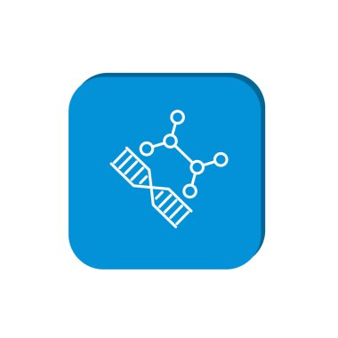 DNA Genetik web simgesi, anahat vektör çizim