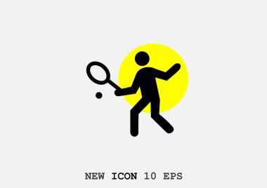 tenisçi, vektör çizim silueti