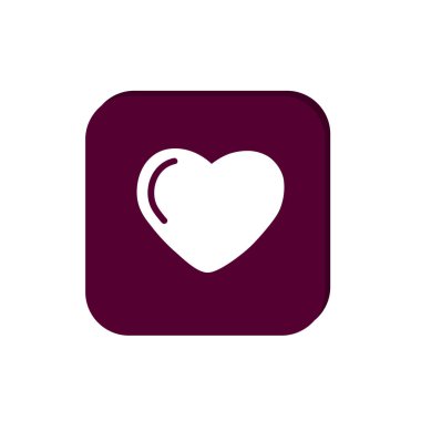 Basit kalp web simgesi, anahat vektör çizim