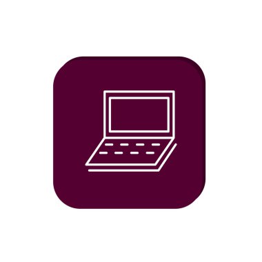 Basit dizüstü web simgesi, anahat vektör çizim