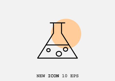 Kimyasal şişesi basit web simgesi, anahat vektör çizim