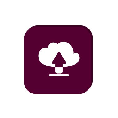Bulut dosya download simgesi, anahat vektör çizim