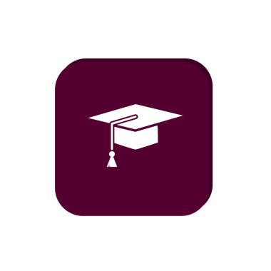 Öğrenci mezuniyet şapka simge vektör çizim