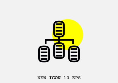 DNA Genetik web simgesi, anahat vektör çizim