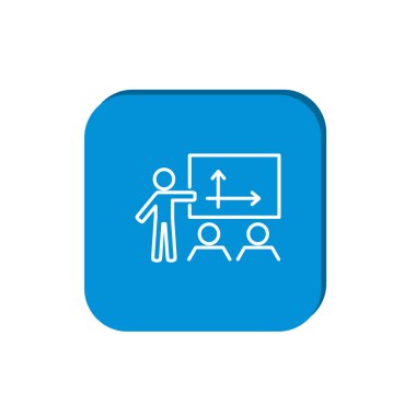 insanlar sunum basit simgesini, anahat vektör çizim