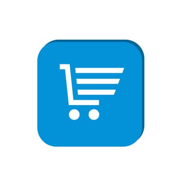 Alışveriş sepeti basit web simgesi, anahat vektör çizim