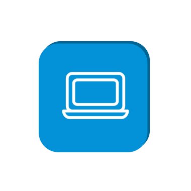 Basit dizüstü web simgesi, anahat vektör çizim
