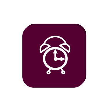 Basit alarm Saat simgesi, anahat vektör çizim