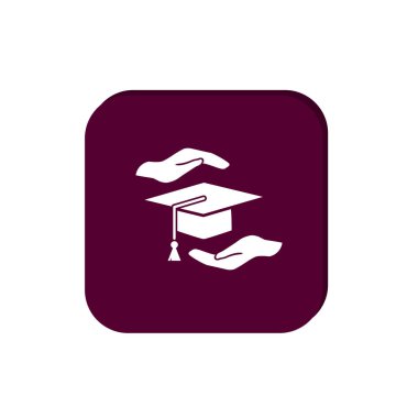 Öğrenci mezuniyet şapka simge vektör çizim