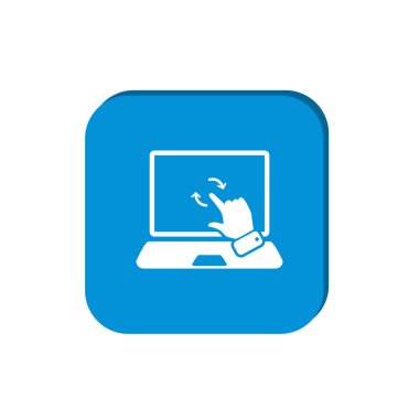 Basit dizüstü web simgesi, anahat vektör çizim