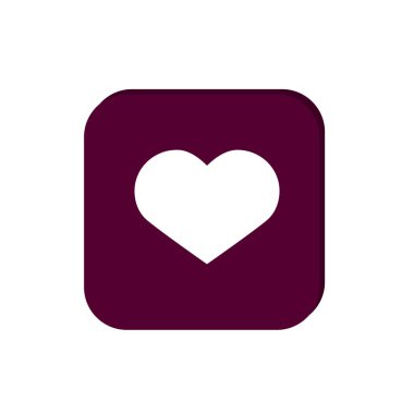 Basit kalp web simgesi, anahat vektör çizim