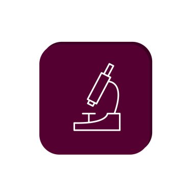 Mikroskop basit web simgesi, anahat vektör çizim