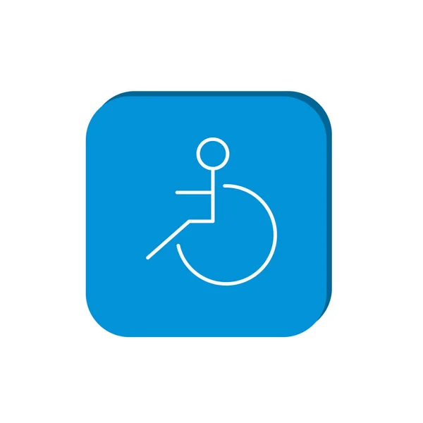 Niepełnosprawnych Wózku Proste Ikona Profil Ilustracja Wektorowa — Wektor stockowy
