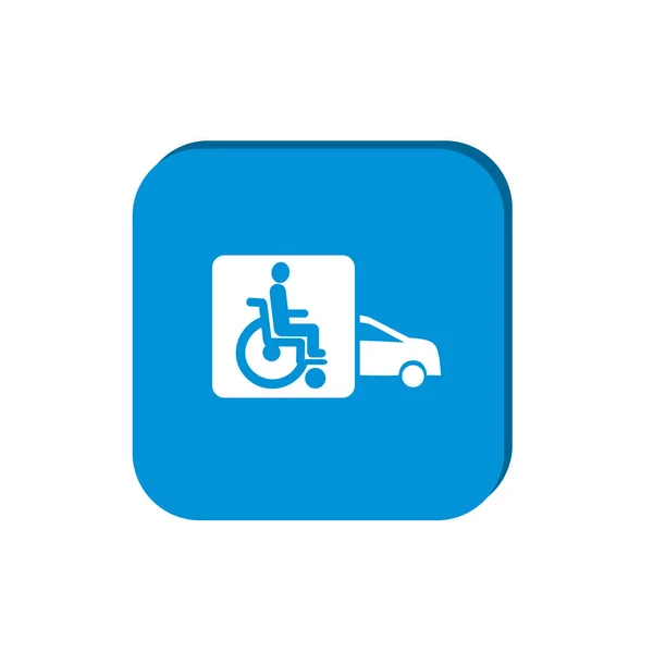 Disabili su sedia a rotelle semplice icona — Vettoriale Stock