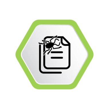 minimal grafik Web simgesi, kağıt örümcek hata vektör Illustration 