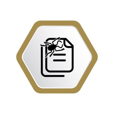 minimal grafik Web simgesi, kağıt örümcek hata vektör Illustration 