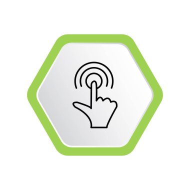 en az grafik Web simgesi, parmak dokunmak düğmesi vektör illüstrasyon 