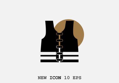 minimal grafik Web simgesi, güvenlik ceket vektör illüstrasyon 