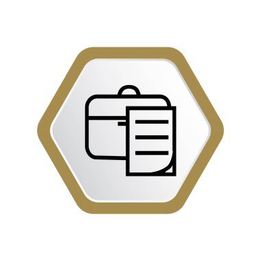 basit, minimal grafik vektör Illustration iş çantası ve kağıt belge 