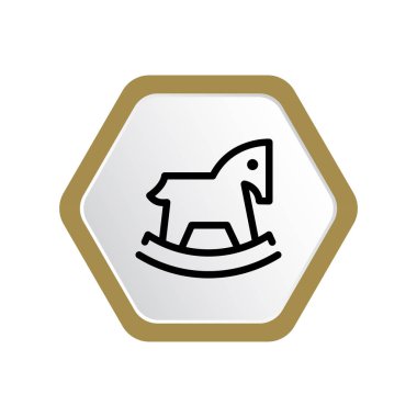 minimal grafik Web simgesi, oyuncak at vektör illüstrasyon 