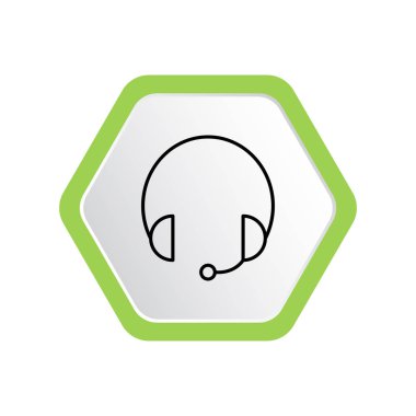 minimal grafik Web simgesi, kulaklık mikrofon vektör Illustration 