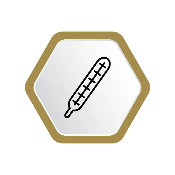 Minimalny Graficzny Ikona Www Wektor Ilustracja Termometru — Wektor stockowy