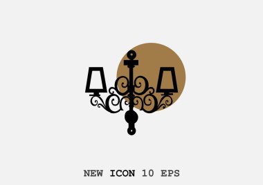 basit, en az grafik vektör illüstrasyon asılı avize